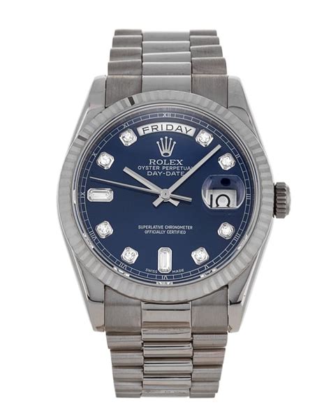 118239 rolex blue|Rolex 118239 on strap.